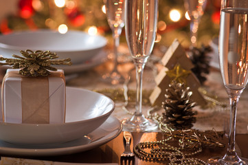 A decorated christmas dining table