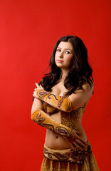 young beauty dancer look at you