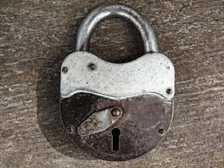 old rusty padlock