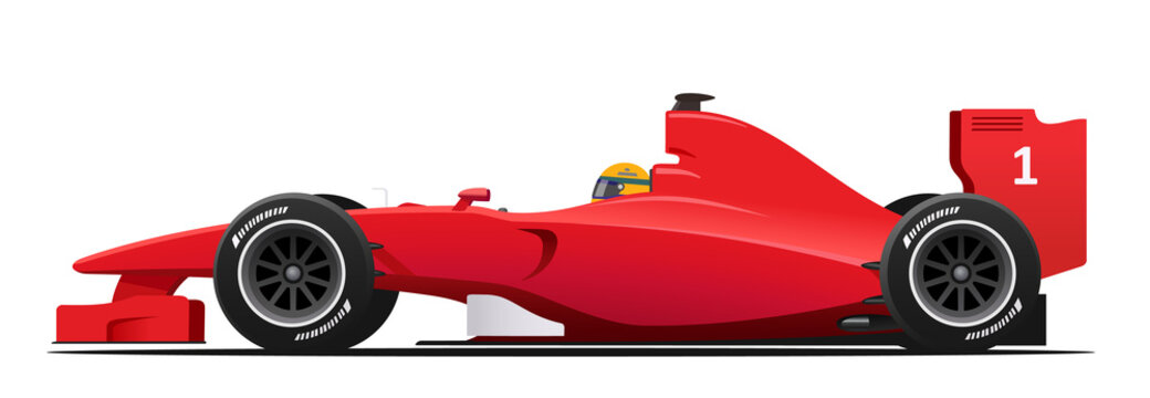 Formula race red detailed car