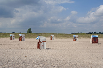 Strandkörbe am Ostseestrand, Schleswig-Holstein