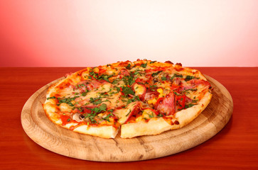 Tasty Italian pizza  on the table