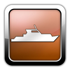 Bronze Glossy Square Icon 