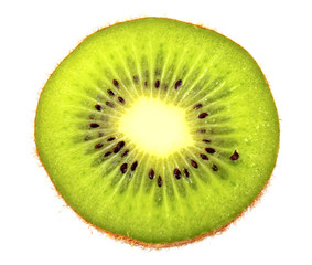 Sliced kiwi isolated on white