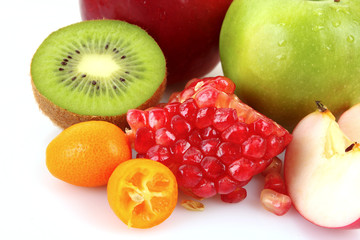 Fruits isolated on white