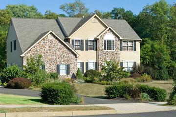 New Stone Faced Single Family Home Suburban Philadelphia PA USA - 28274664