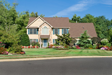Nicely Landscaped One Family Home Suburban Philadelphia PA USA