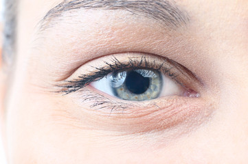 Fototapeta premium closeup of a smiling female eye