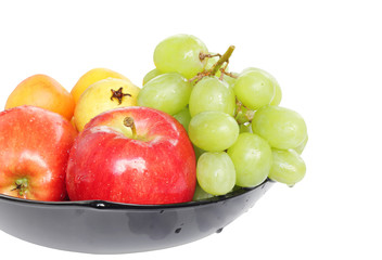 Fresh and healthy fruits isolated on white