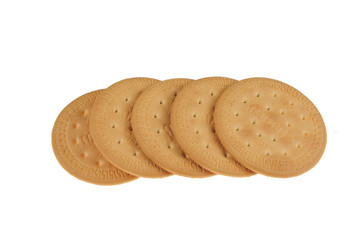 butter cookies on white background