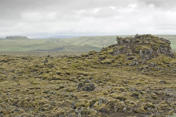 Colada volcánica en Laki (Islandia)