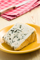 blue cheese on plate
