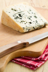 blue cheese on kitchen table