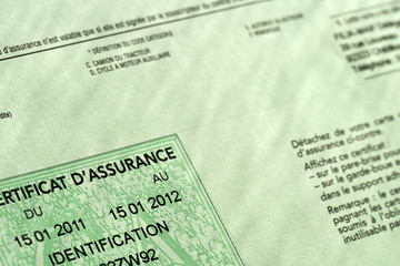 Certificat d'assurance voiture