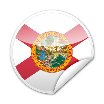 Pegatina bandera Florida con reborde