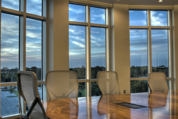 HDR of Conference Room at Sunset