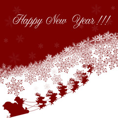 Happy New year card with Snowflakes and Santa Claus , vector