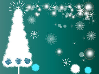 Fototapeta na wymiar White Christmas fur-tree