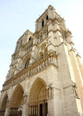 the facade of notre dame, Paris