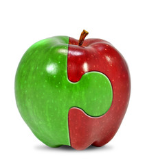 apple collage isolated on white