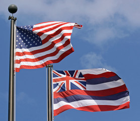 Flaggen USA und Hawaii
