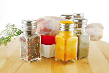 chicken drumstick on wood