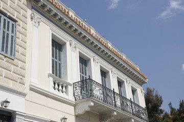 Fototapeta na wymiar Athens - Neo-classical facade detail of Plaka quarter