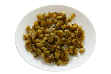 marinated cut cucumber