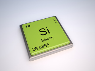 Silicon chemical element of the periodic table with symbol Si