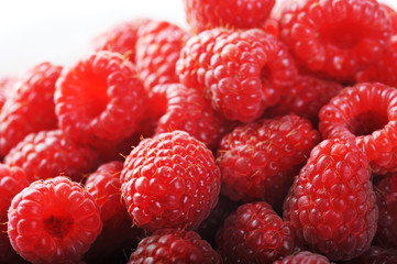 Ripe red raspberries