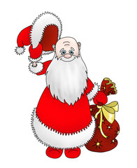 Santa Claus with a bag of gifts