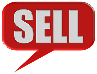 Sprechblase rot SELL