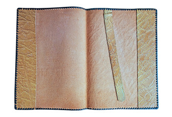 Leather cover.