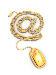 Gold mouse cable mail symbol