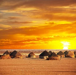 Rolgordijnen Afrikaans dorp © Galyna Andrushko