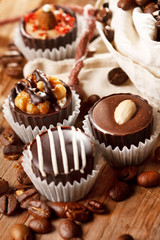 chocolate sweets with coffee beans