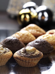 muffins on silver plate