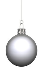 Weihnachtskugel - 1x Silber Chrom 01 hängend
