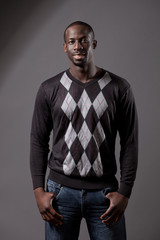 Obraz premium Casual Man on Grey