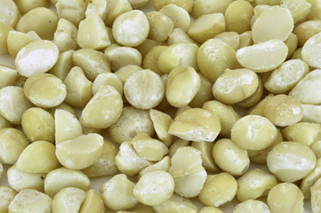 macadamia nuts scattered background