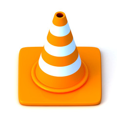 the 3d traffic cones isolated over white