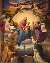 Święta Maria i mały Jezus z wiedeńskiego kościoła - obrazy, fototapety, plakaty