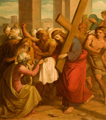 Jesus Christ and Monica on the cross-way