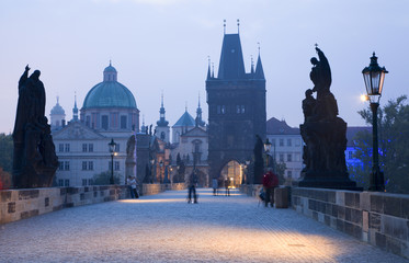 Prague - Charles birdge in the morning