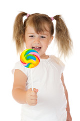 Little girl with lollipop