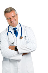 Happy smiling mature doctor