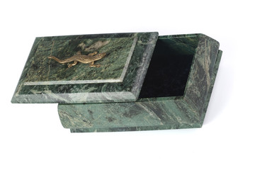 opened green serpentinite box