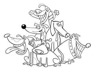 funny dogs for coloring book