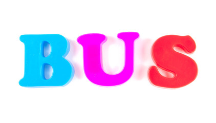 bus written in kids fridge magnets