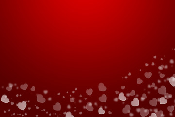 Red background,with hearts.